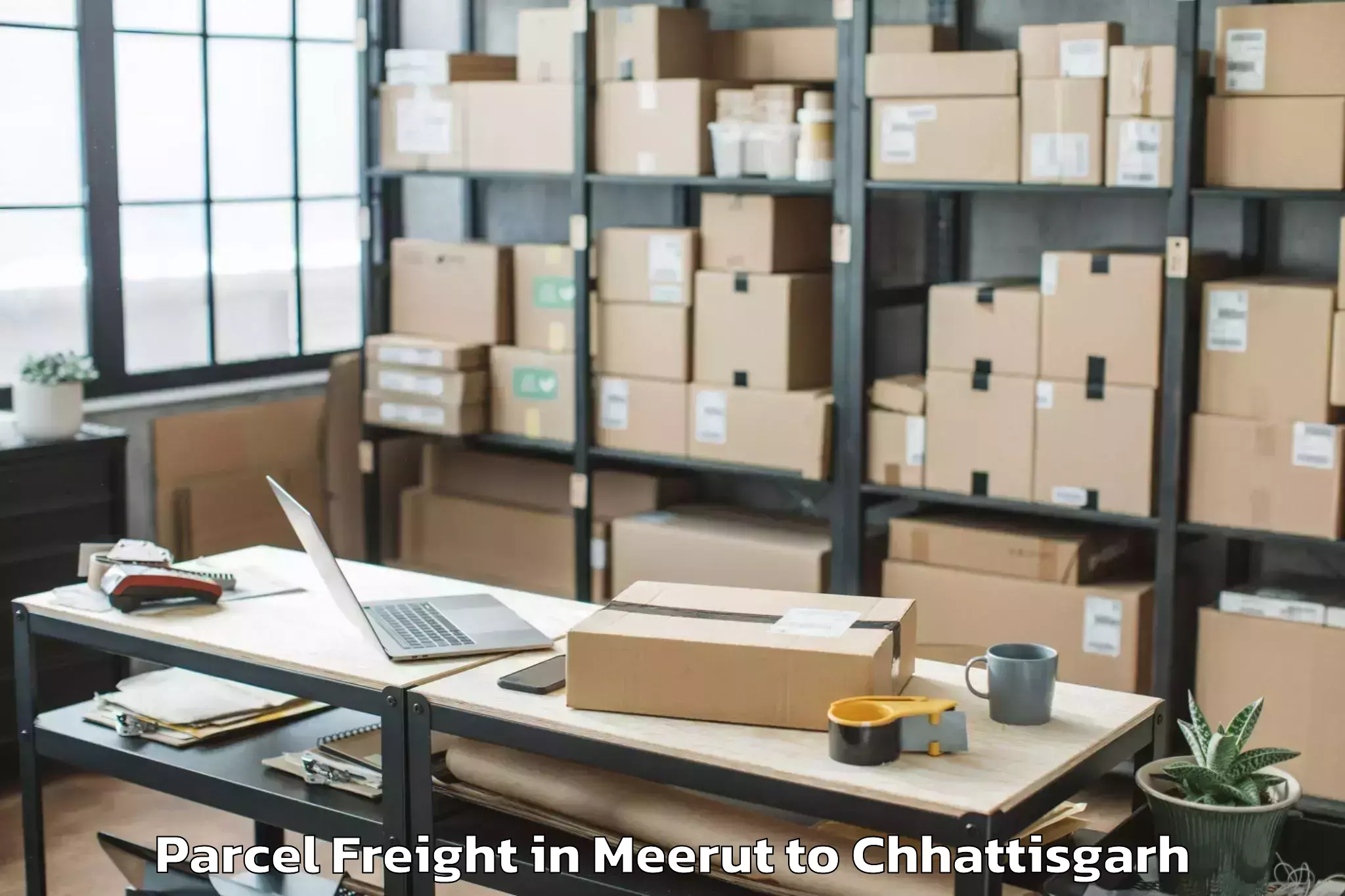 Book Meerut to Jashpur Nagar Parcel Freight